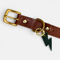 Forest Green Lightning Bolt Leather Charm