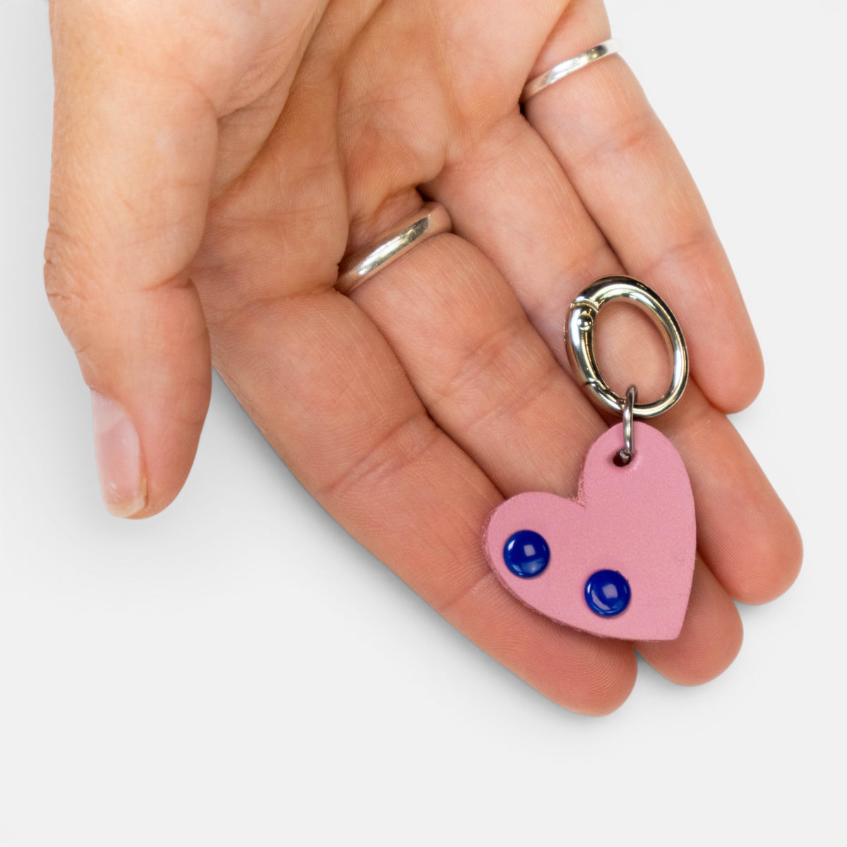 Pink Heart Leather Charm