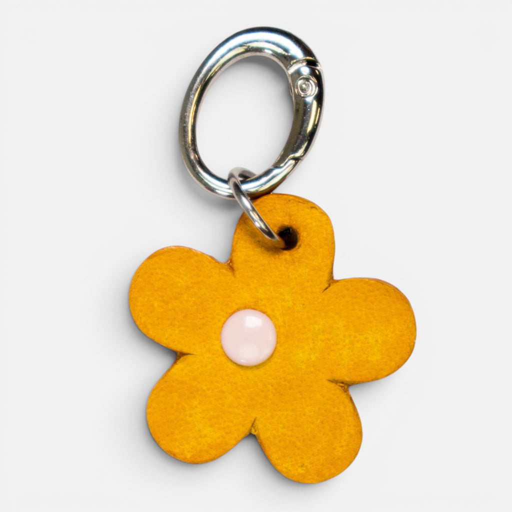 Yellow Flower Leather Charm