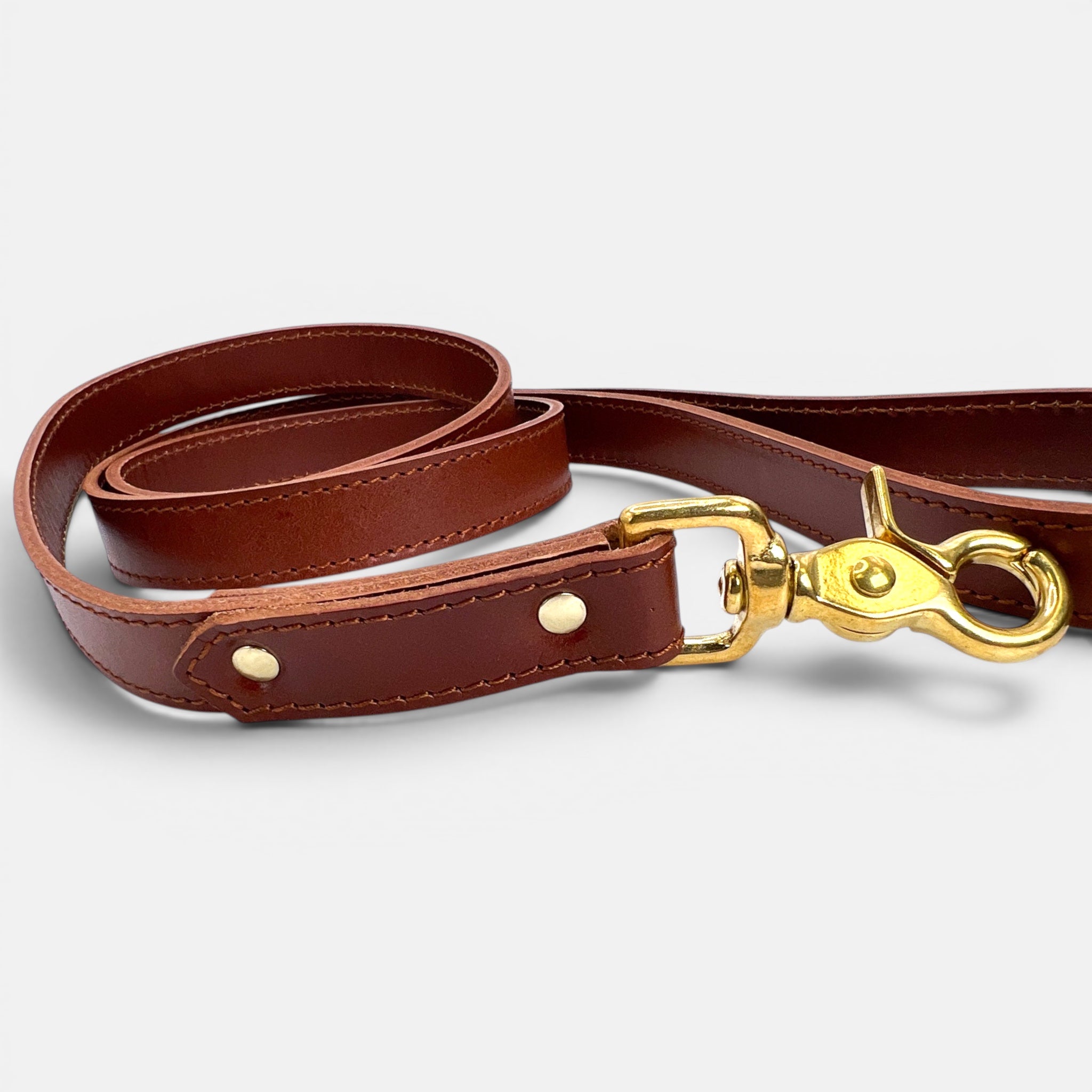 Mocha Leather Dog Lead