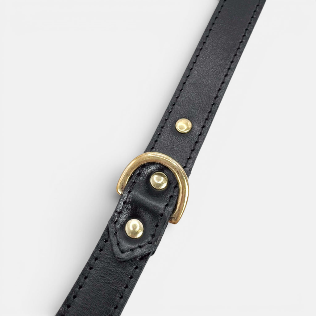 Black Leather Dog Lead