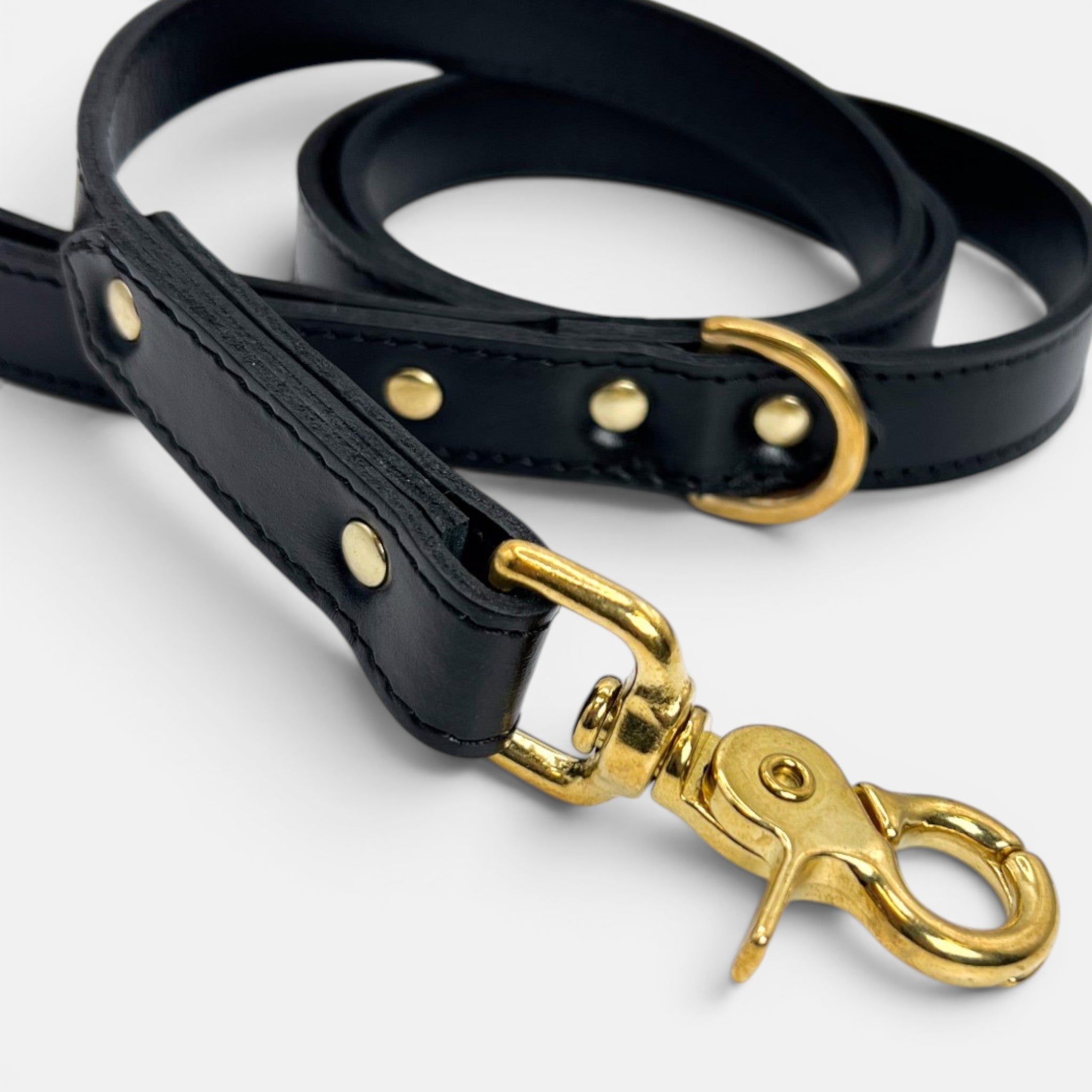 Black Leather Dog Lead