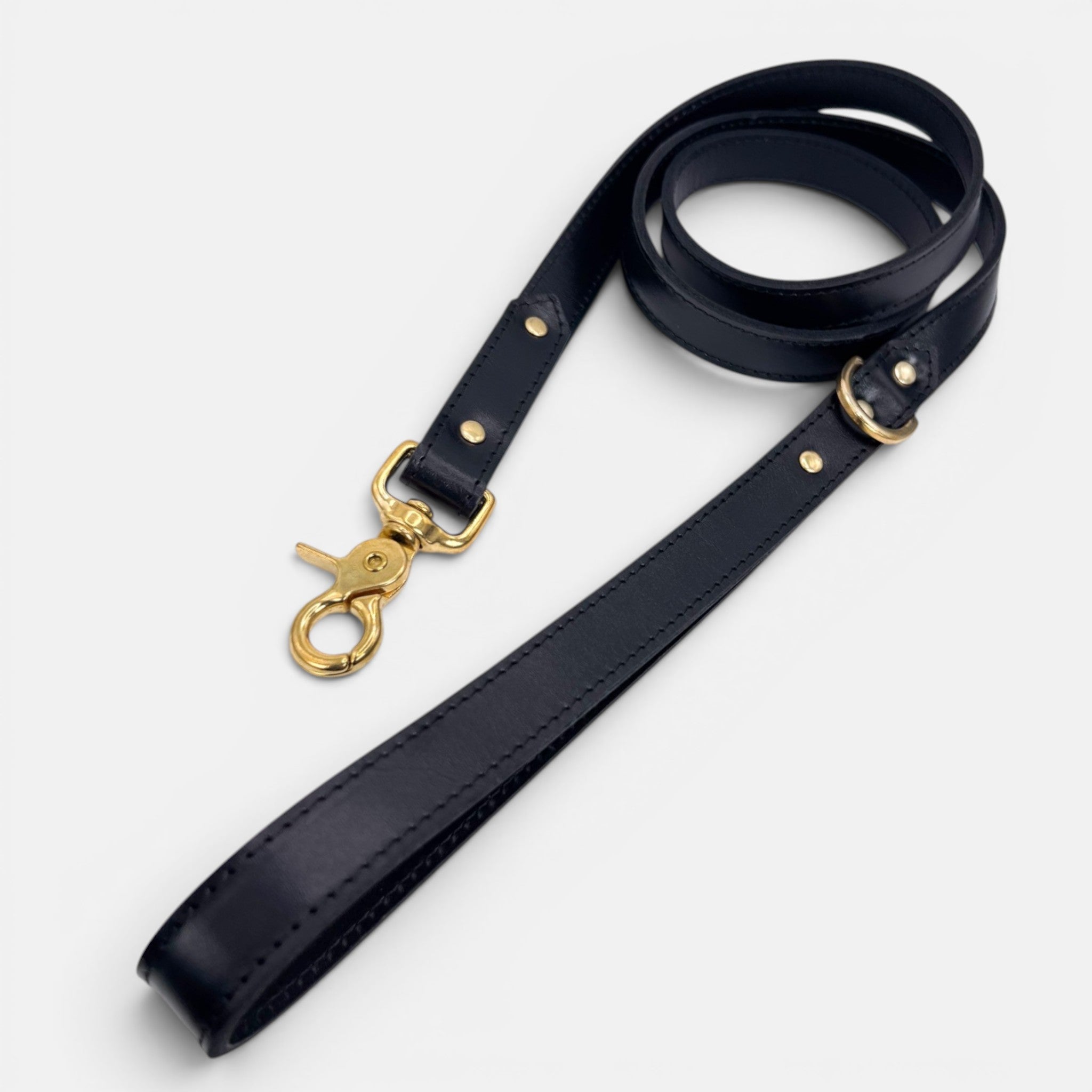 Black Leather Dog Lead