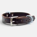 Chocolate Brown Leather Dog Collar