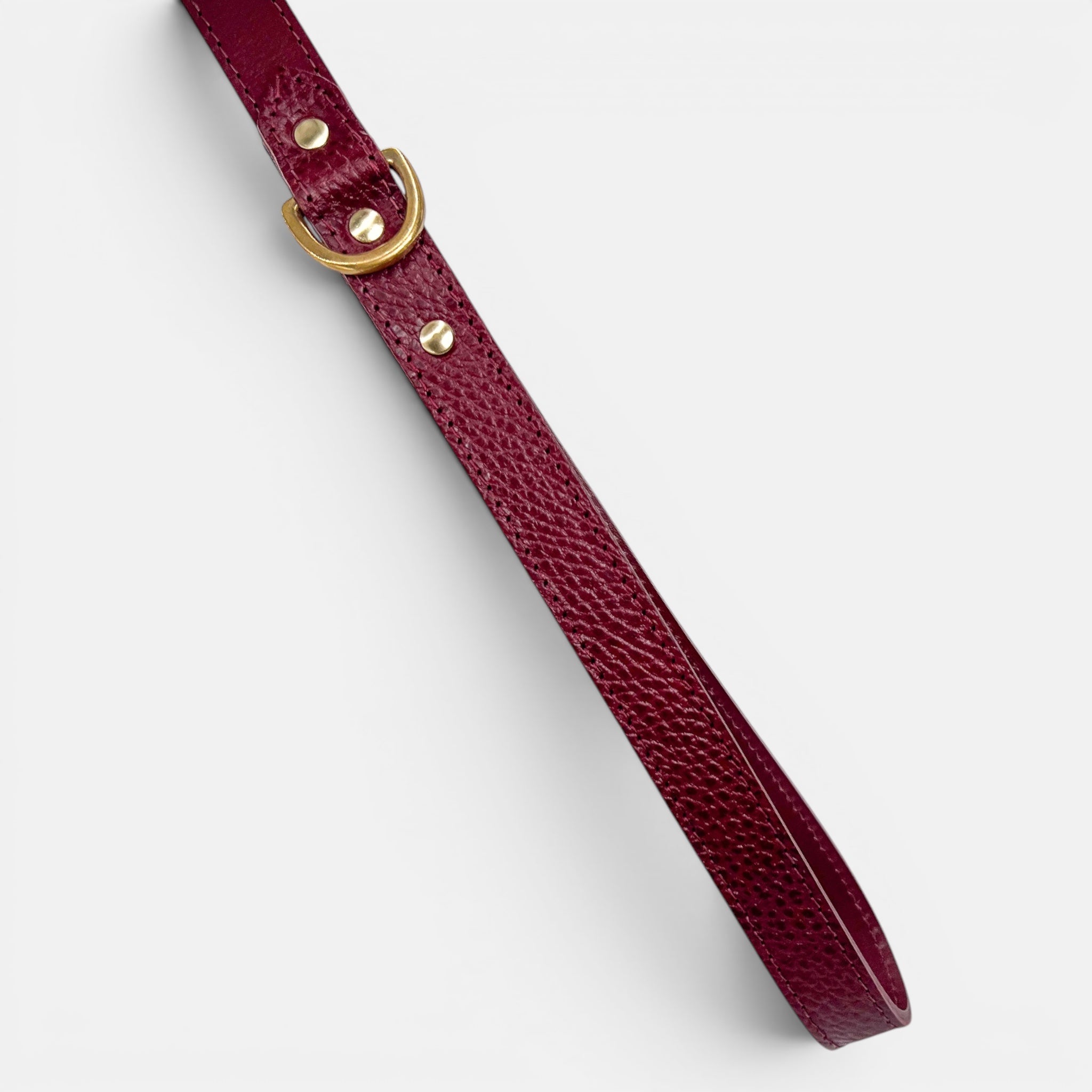 Burgundy Leather Dog Lead