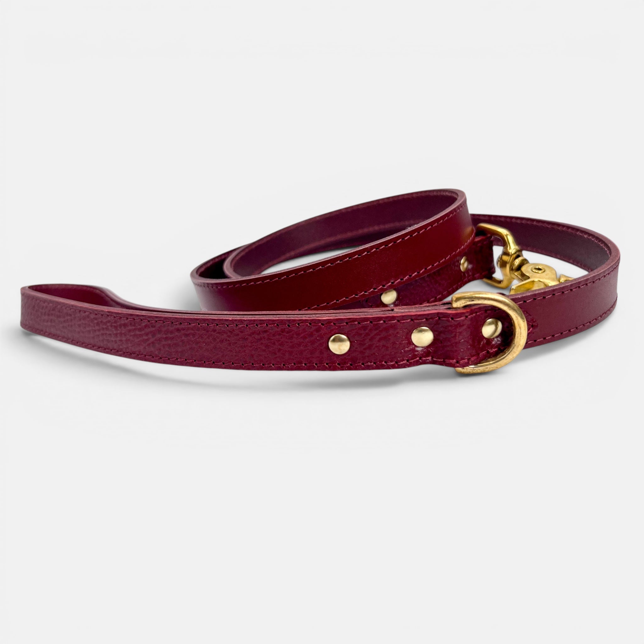 Burgundy Leather Dog Lead