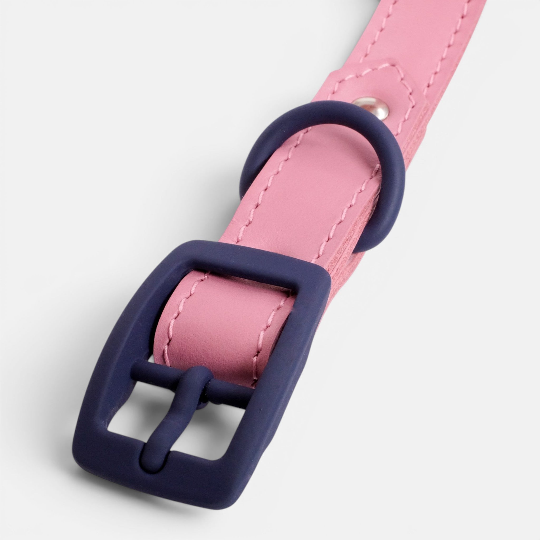 Pink Leather Dog Collar