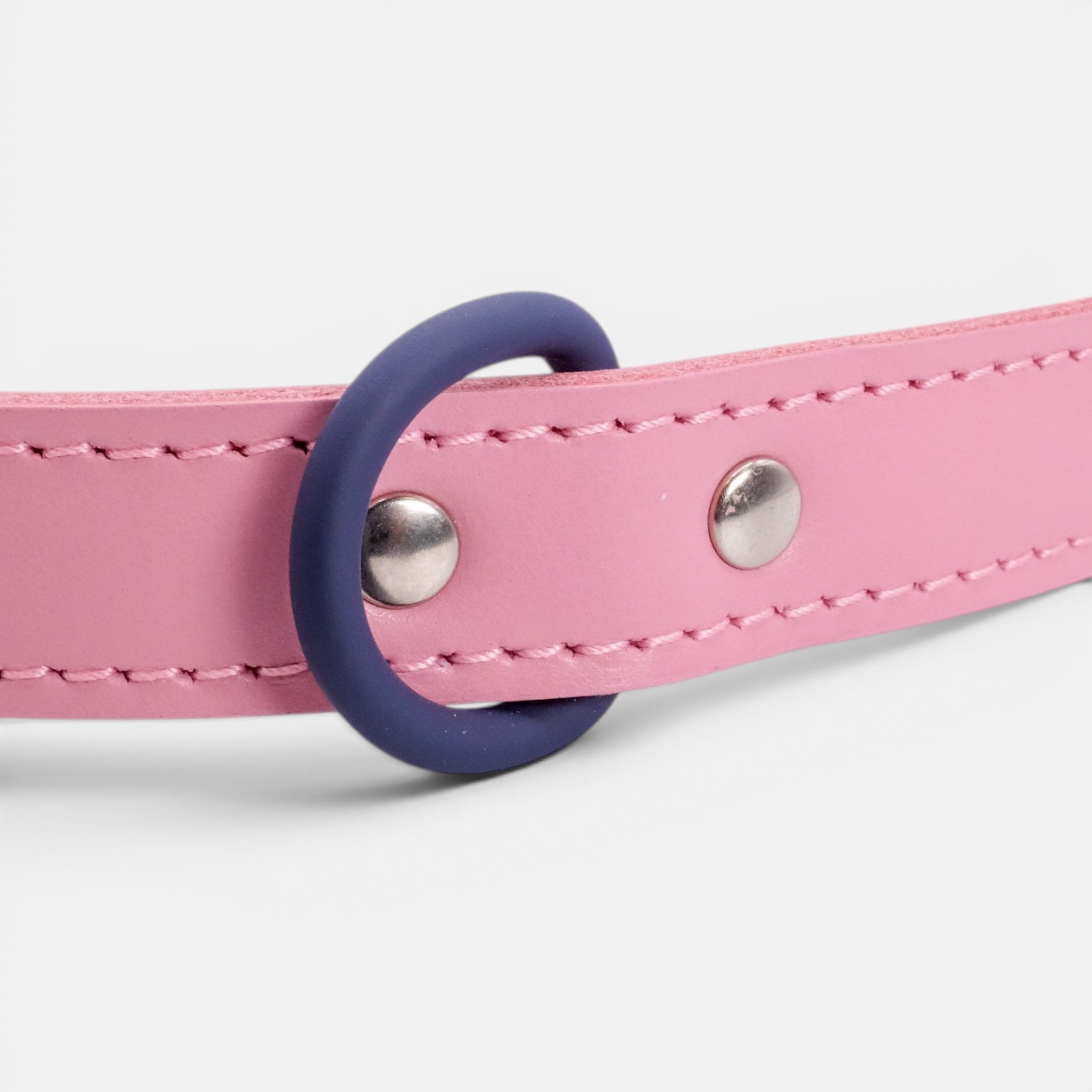 Pink Leather Dog Collar