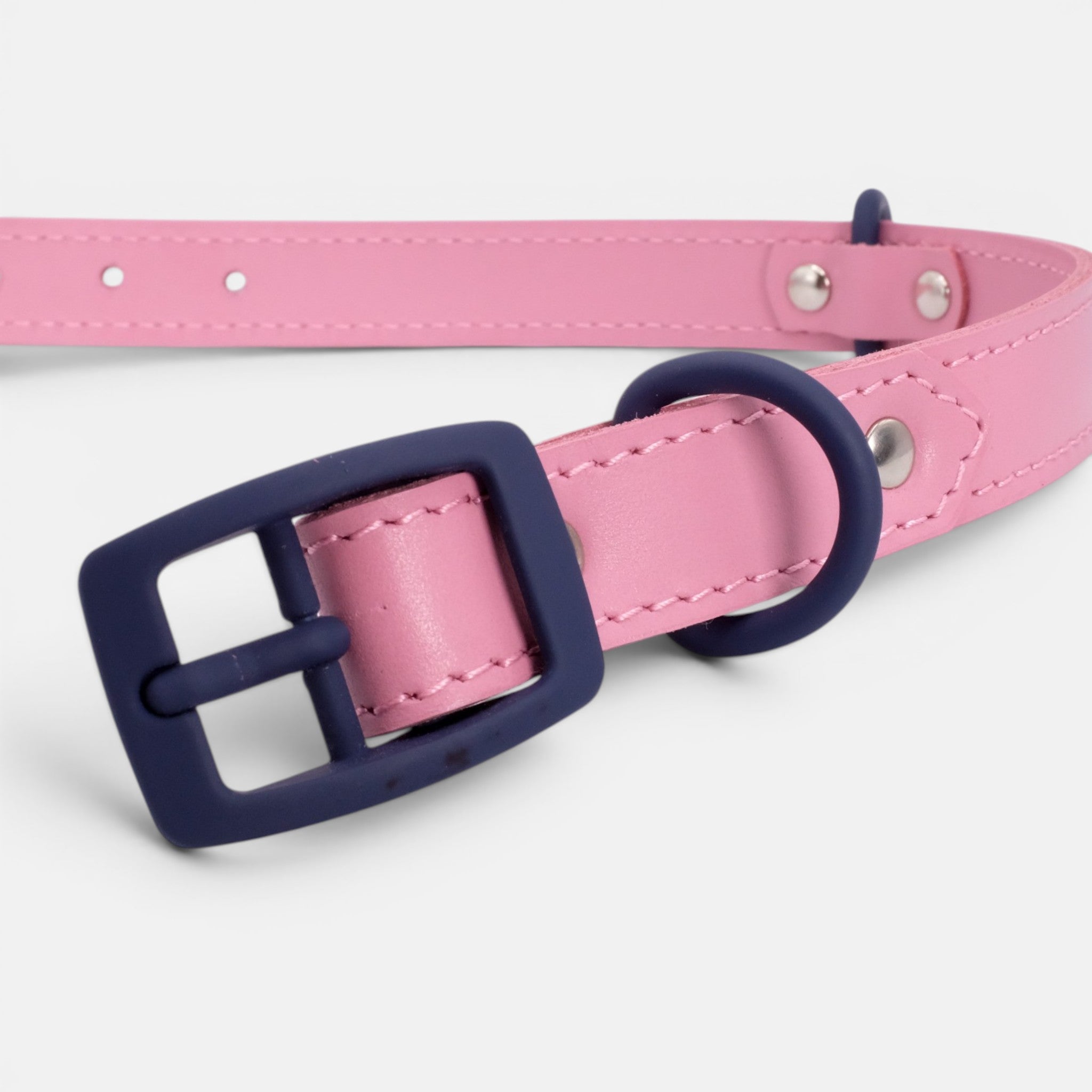 Pink Leather Dog Collar