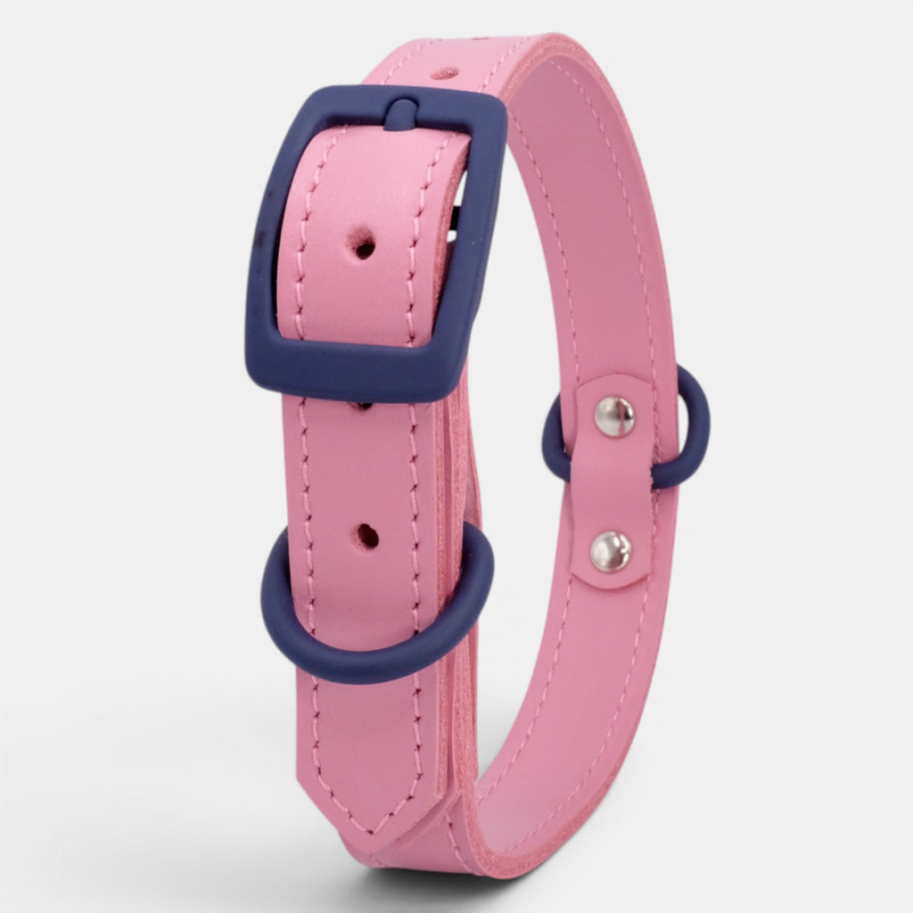 Pink Leather Dog Collar