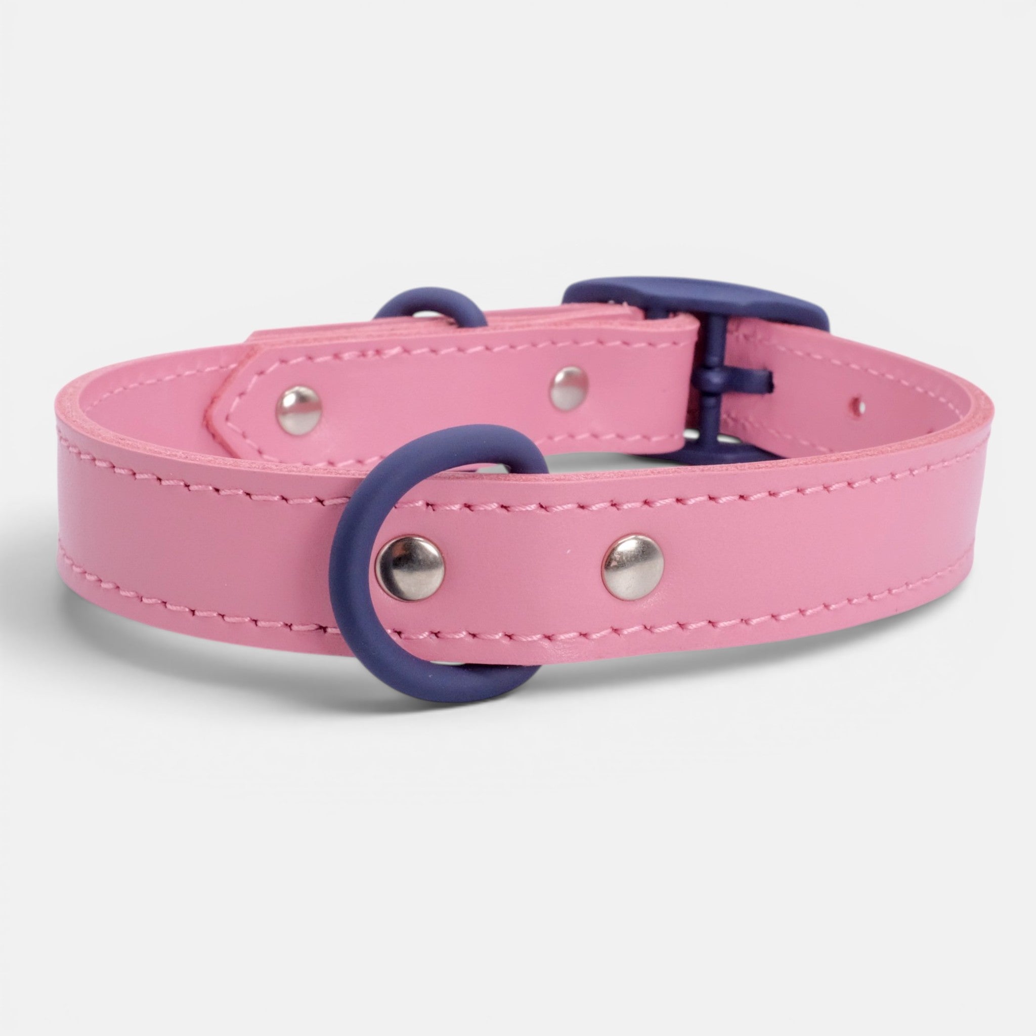 Pink Leather Dog Collar