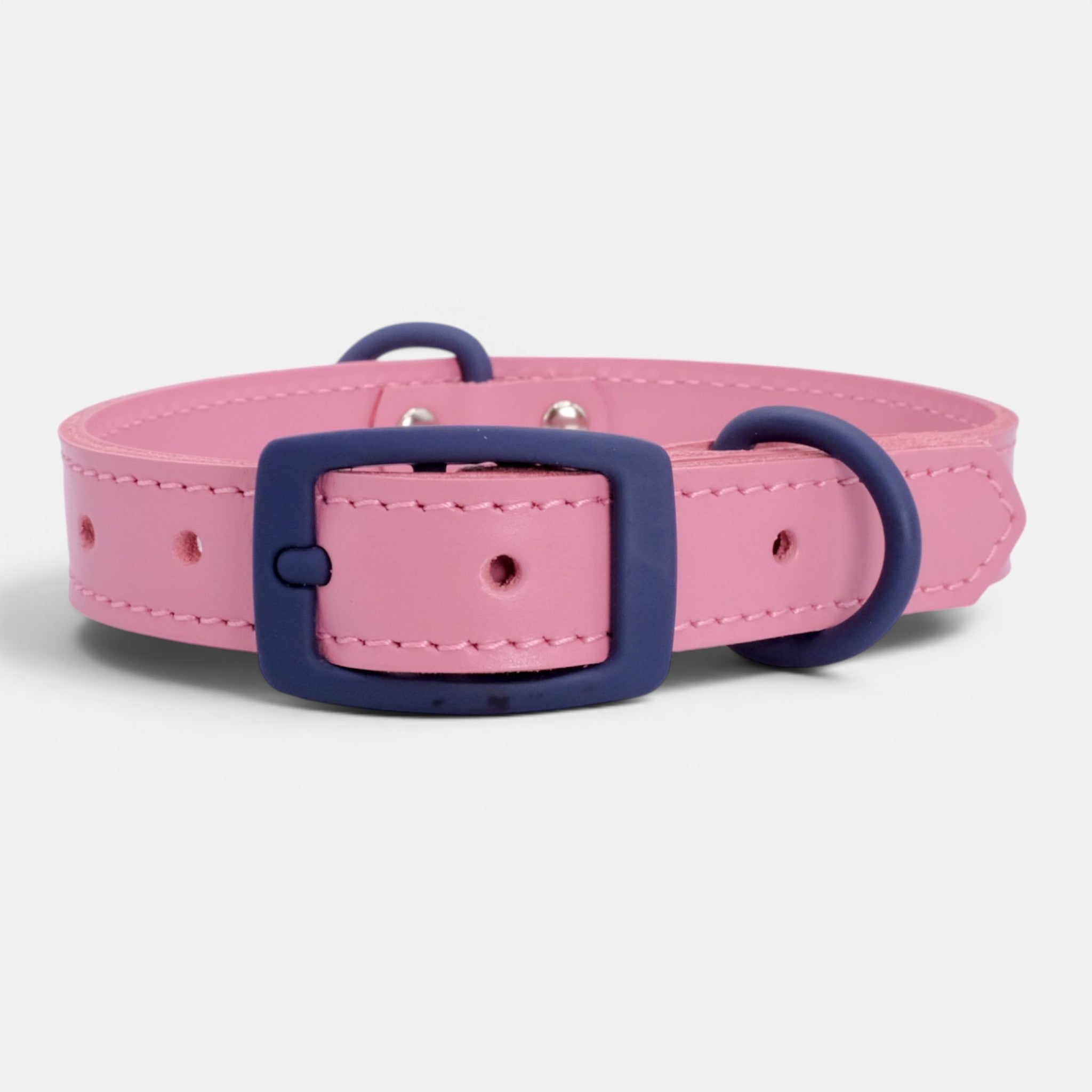 Pink Leather Dog Collar