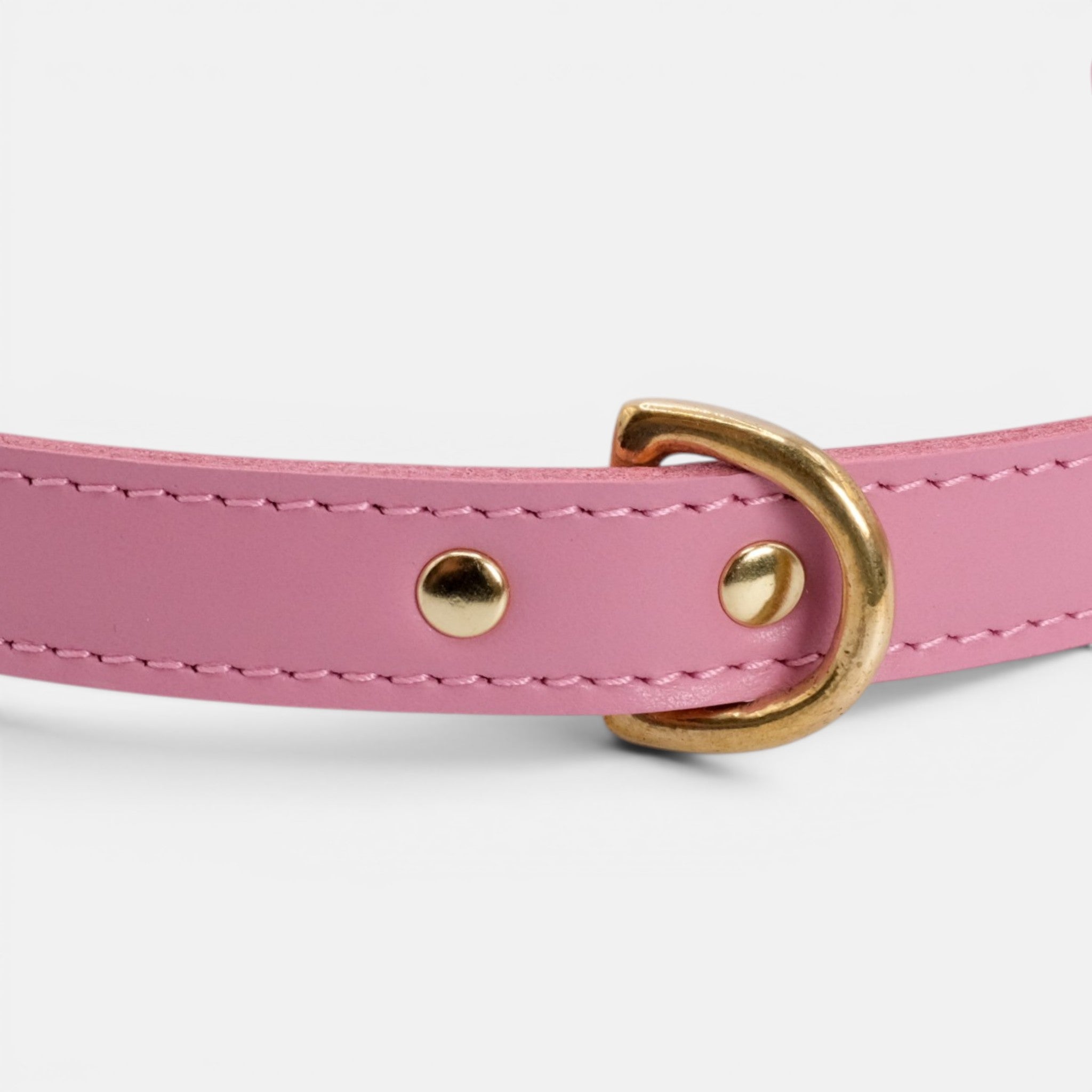 Pink Leather Dog Collar