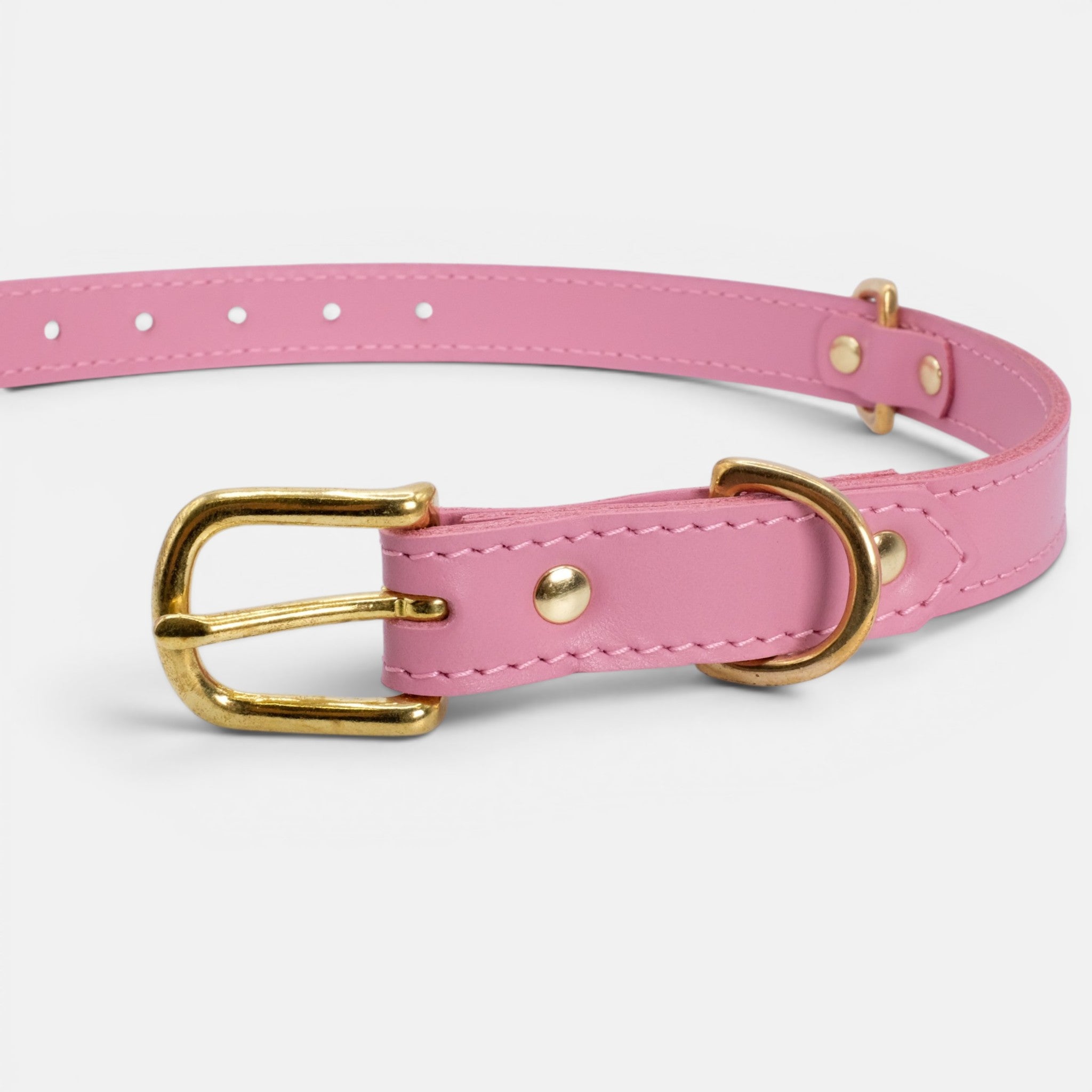 Pink Leather Dog Collar
