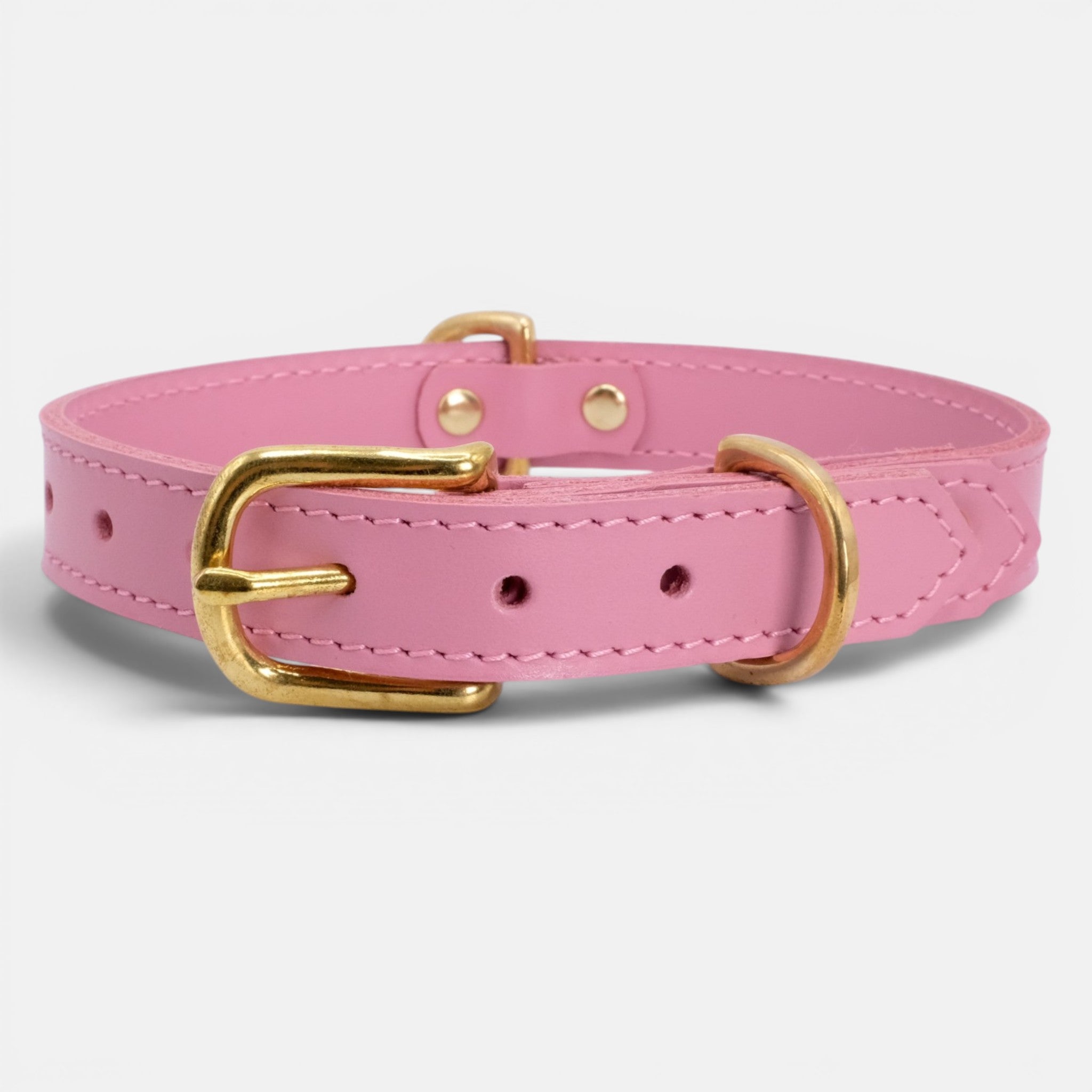 Pink Leather Dog Collar