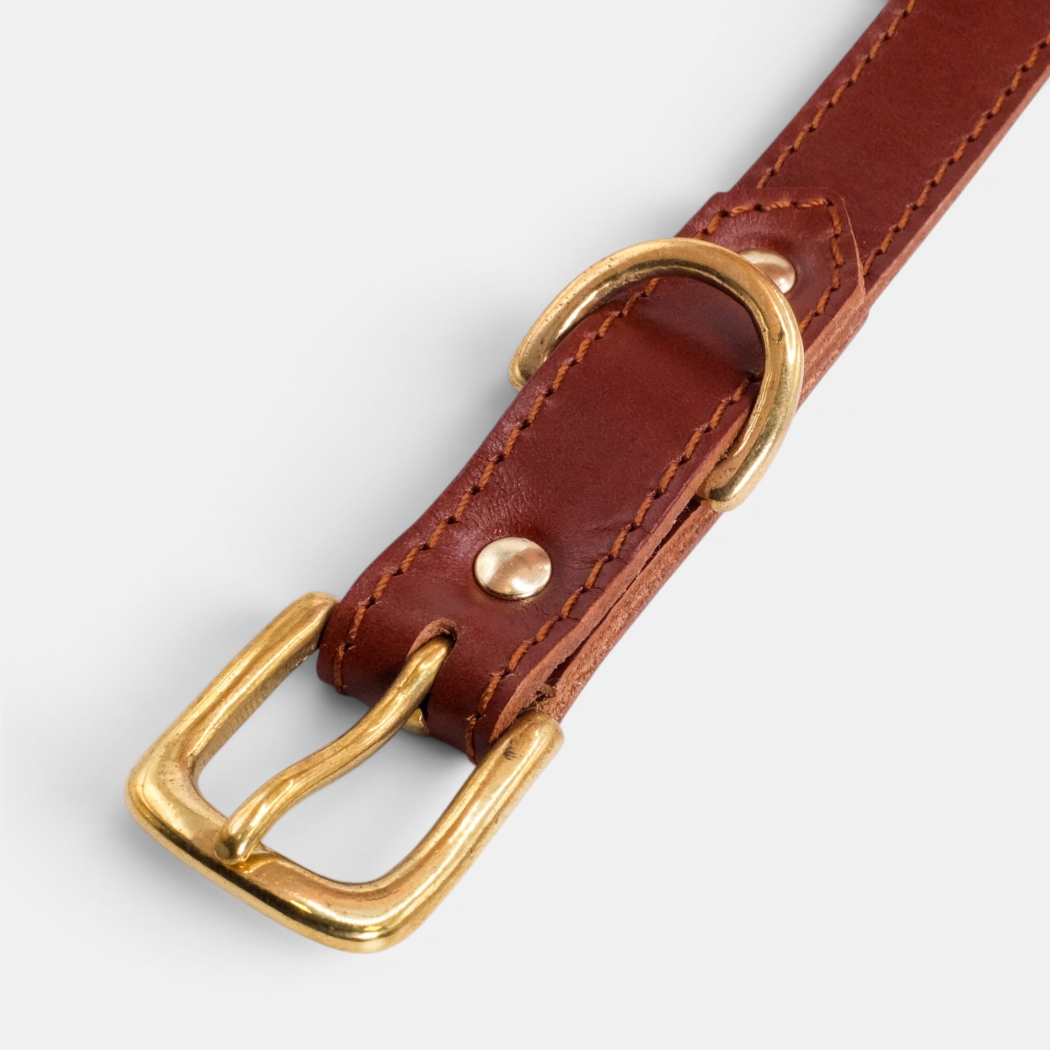 Mocha Leather Dog Collar