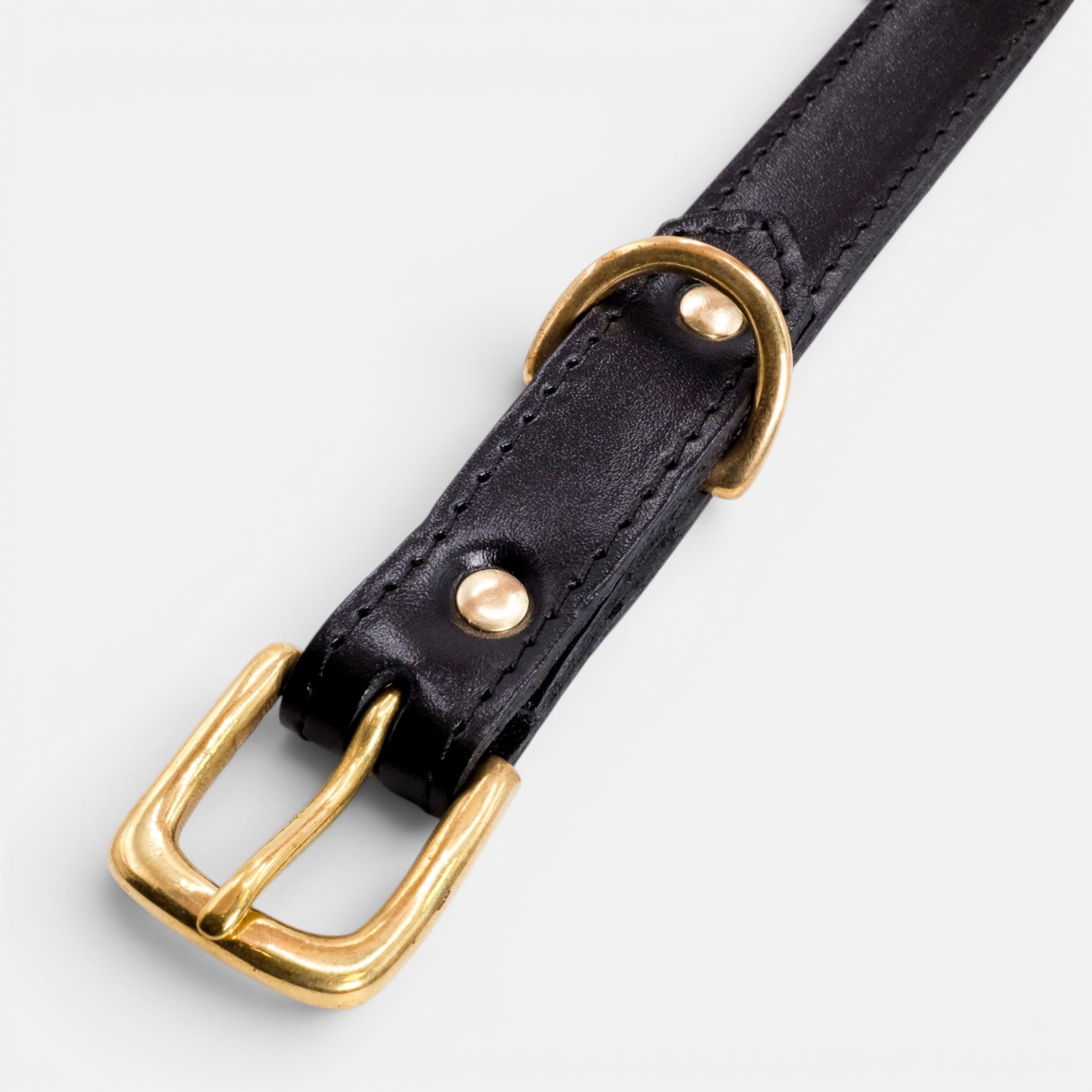 Black Leather Dog Collar