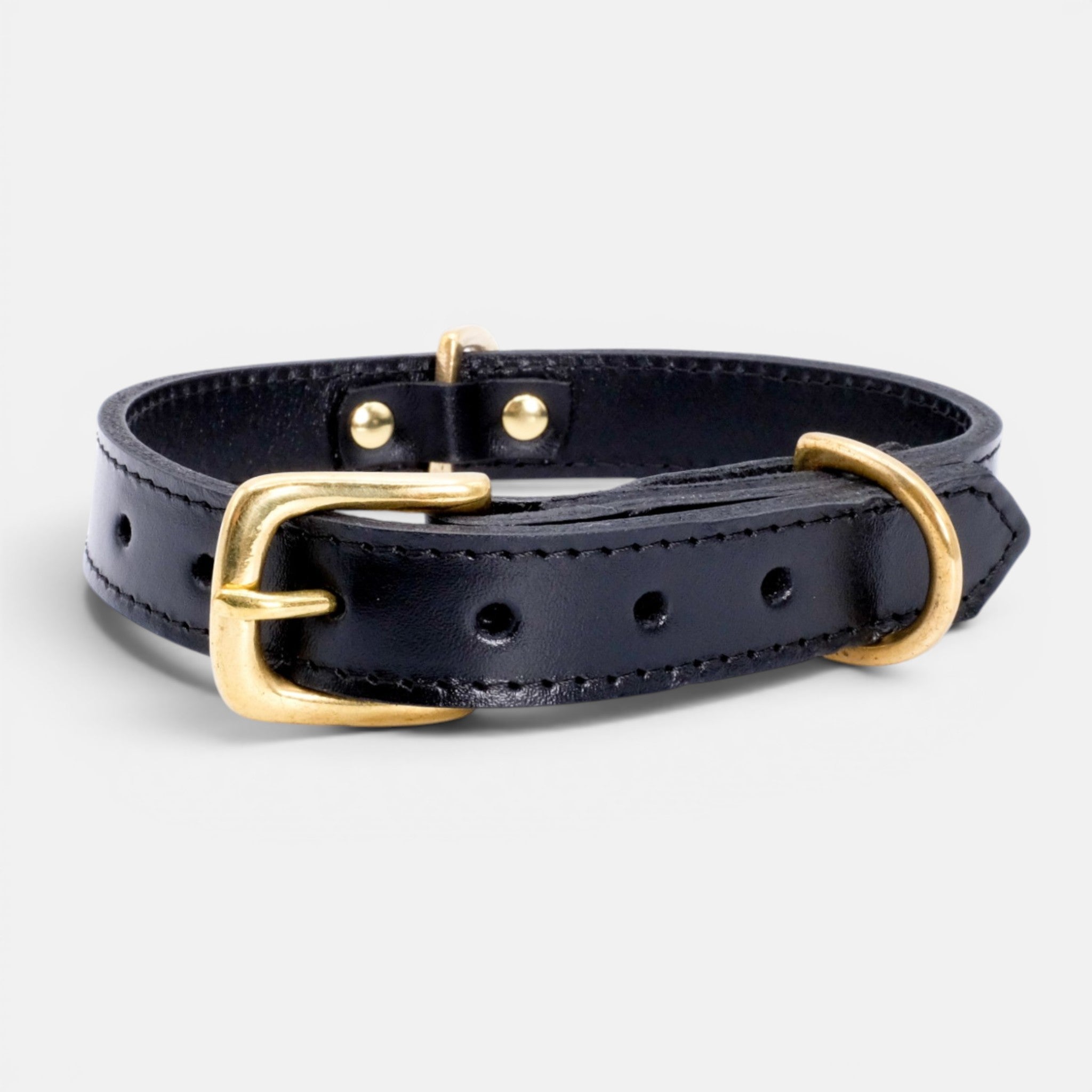 Black Leather Dog Collar