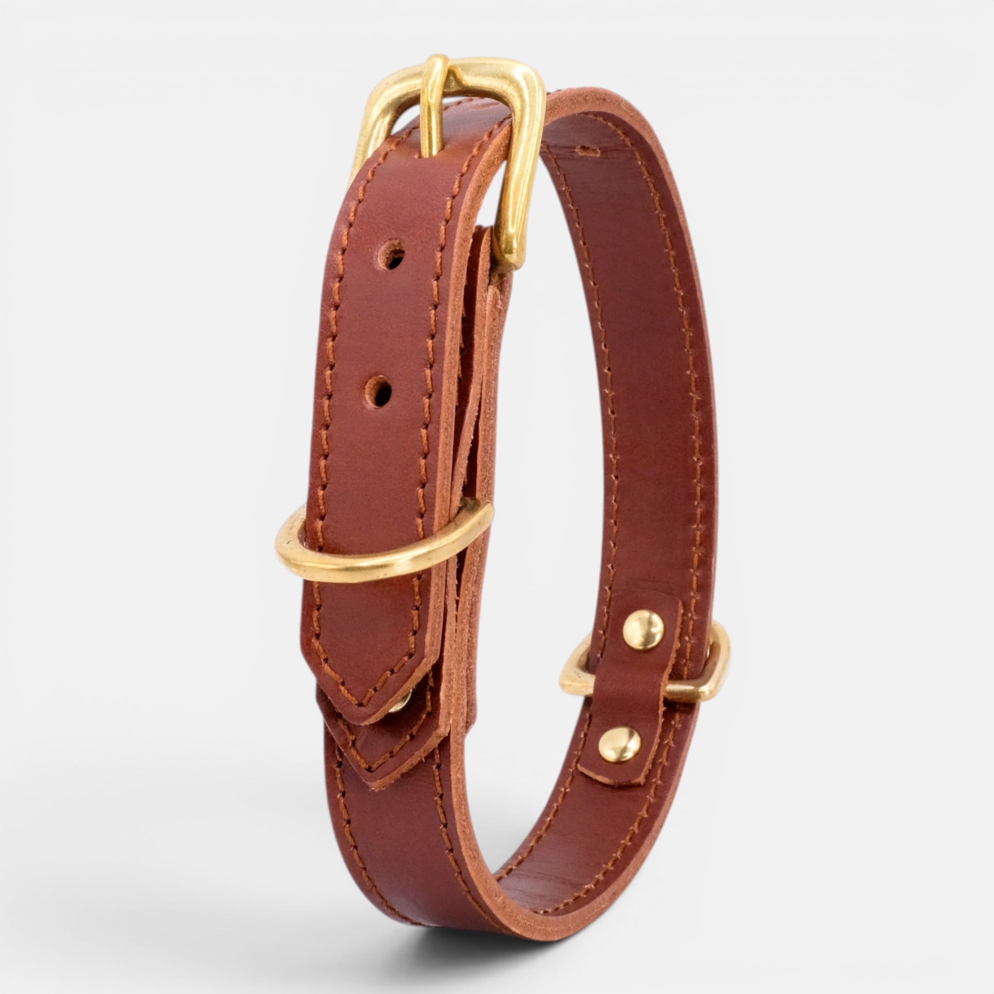 Mocha Leather Dog Collar