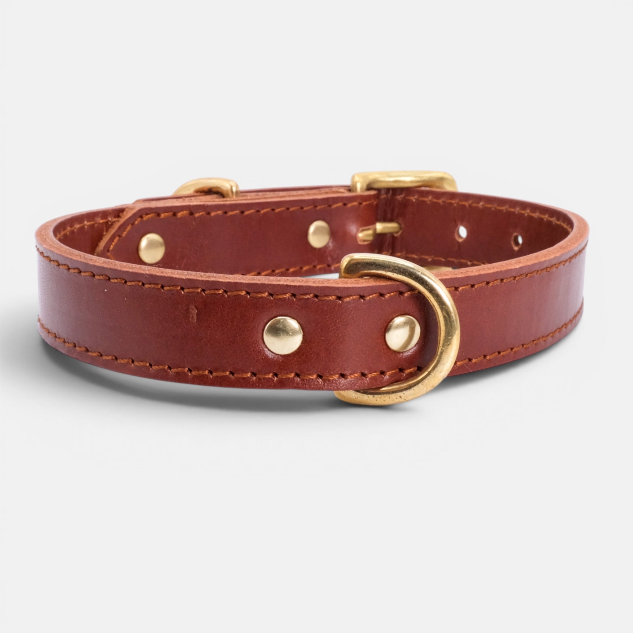 Mocha Leather Dog Collar
