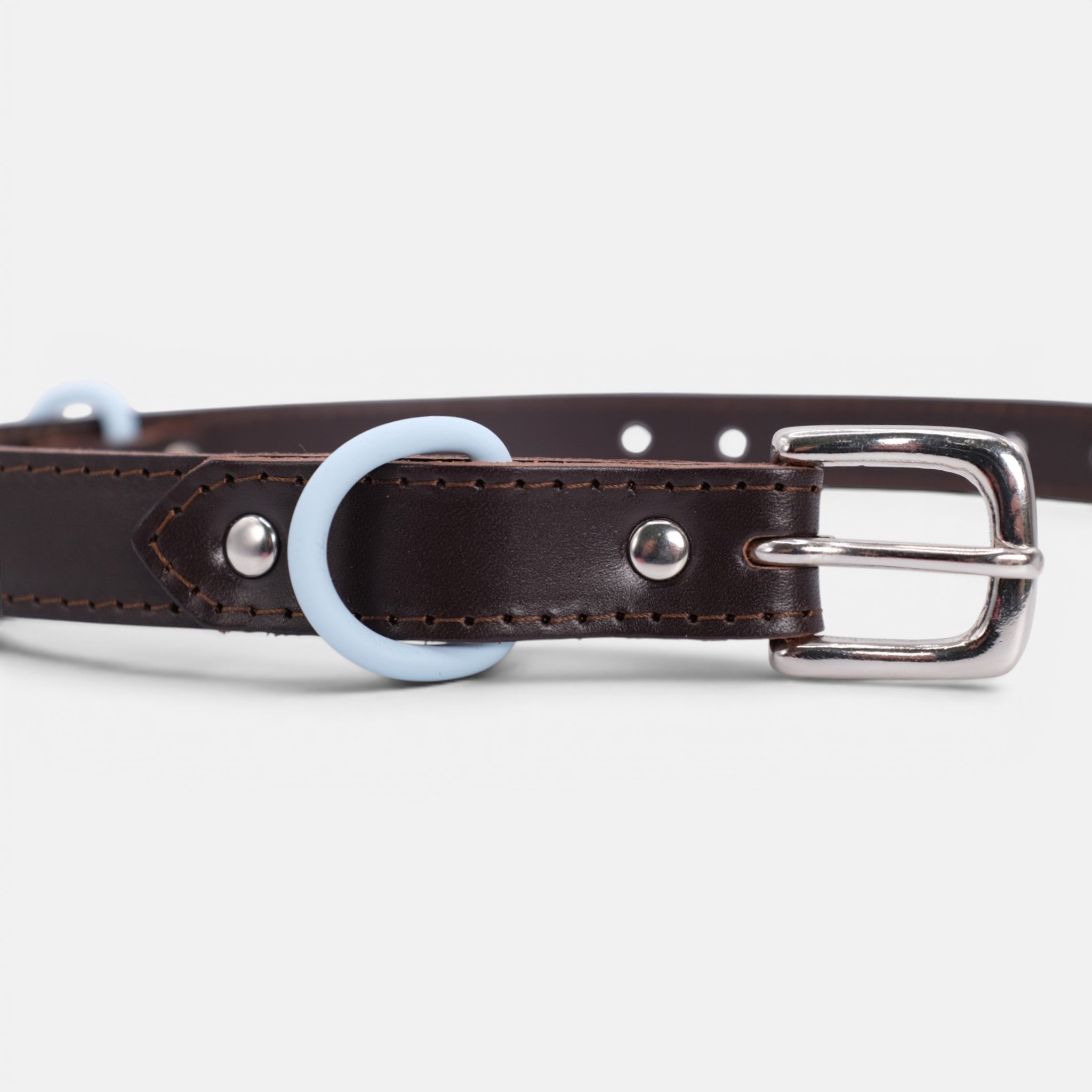 Chocolate Brown Leather Dog Collar