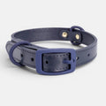 Navy Leather Dog Collar