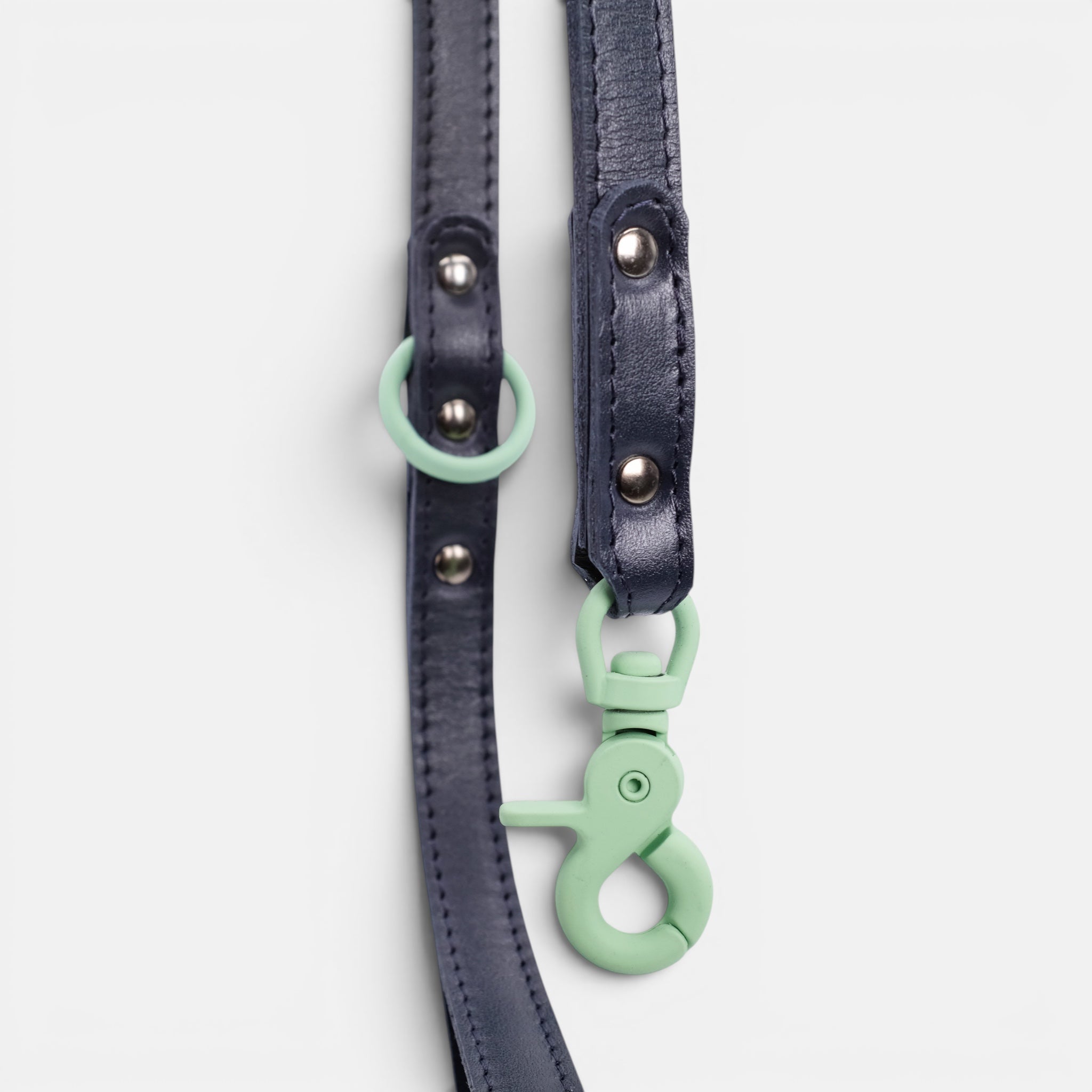 Navy Leather Dog Lead