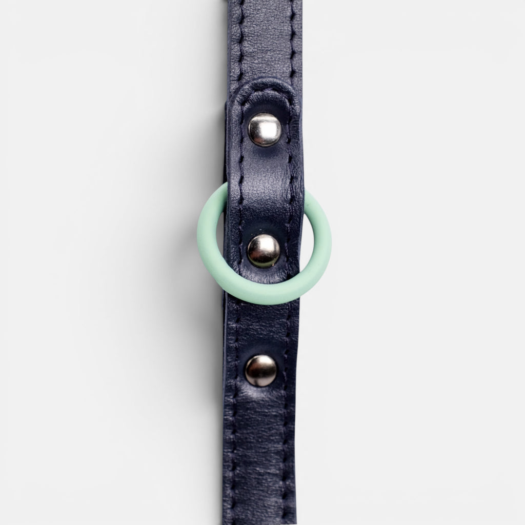 Navy Leather Dog Lead