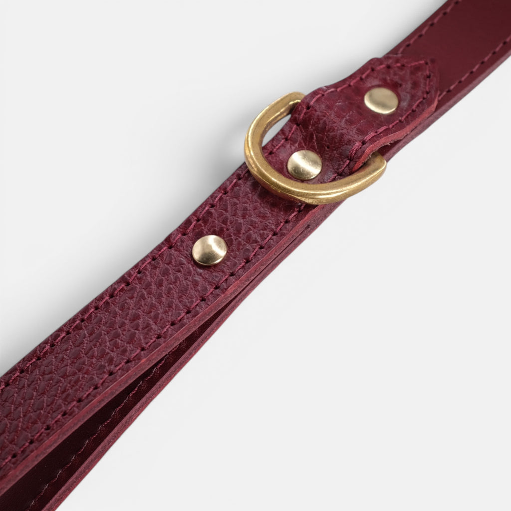 Burgundy Leather Dog Lead