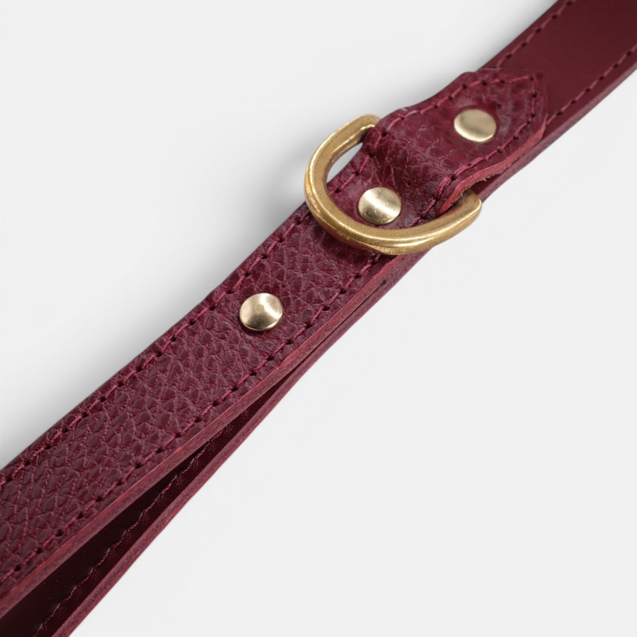 Burgundy Leather Dog Lead