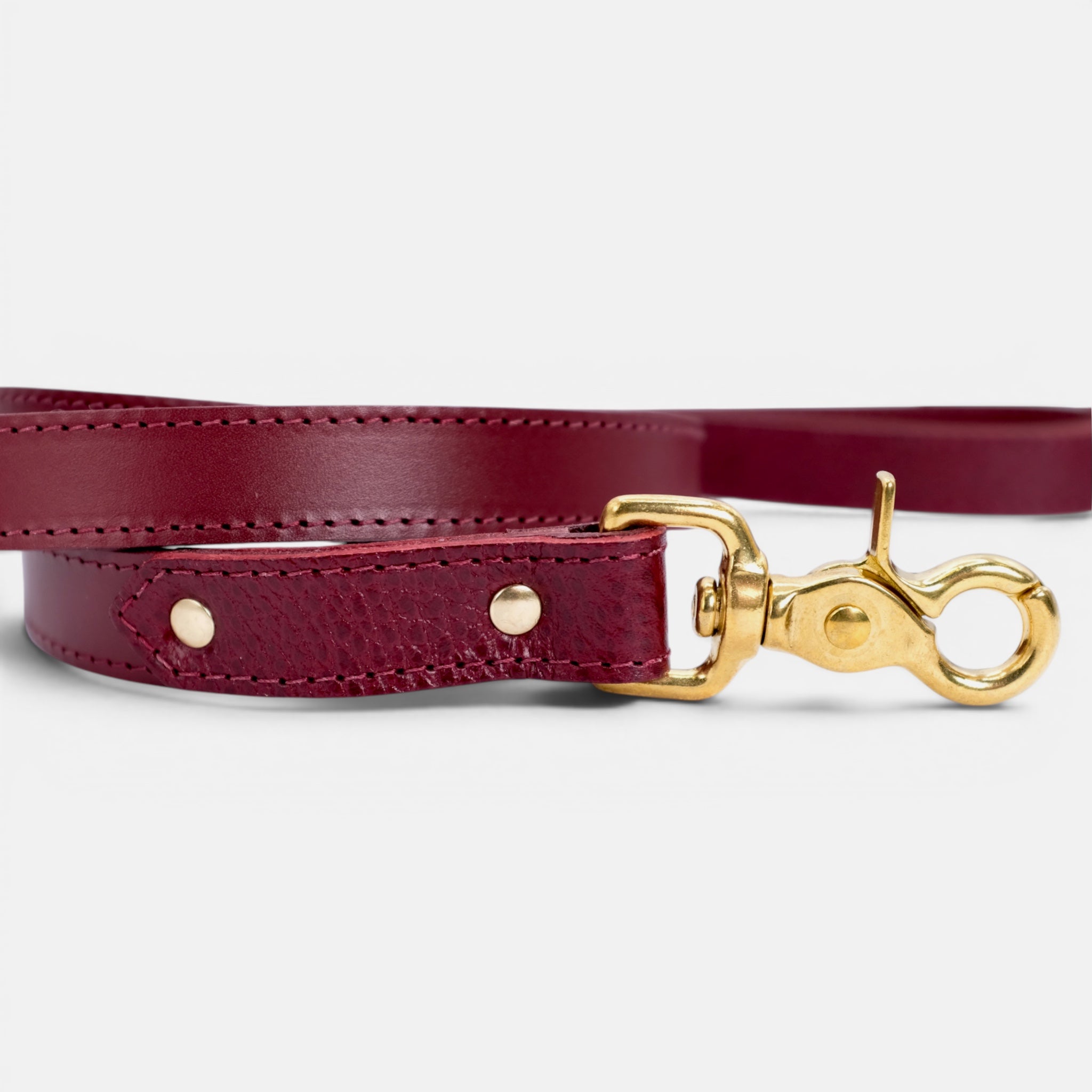 Burgundy Leather Dog Lead