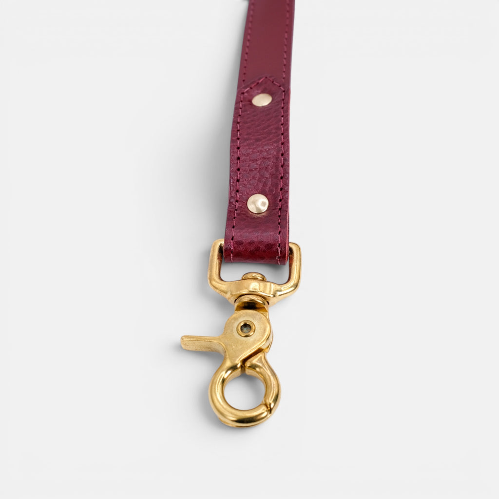 Burgundy Leather Dog Lead