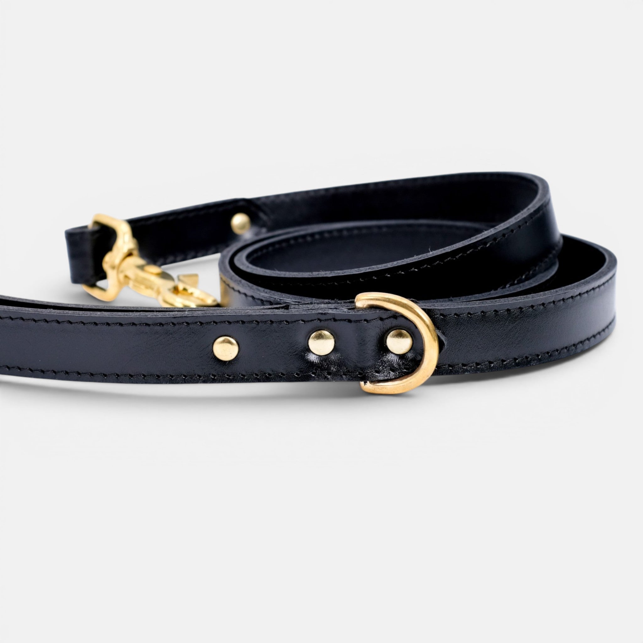 Black Leather Dog Lead