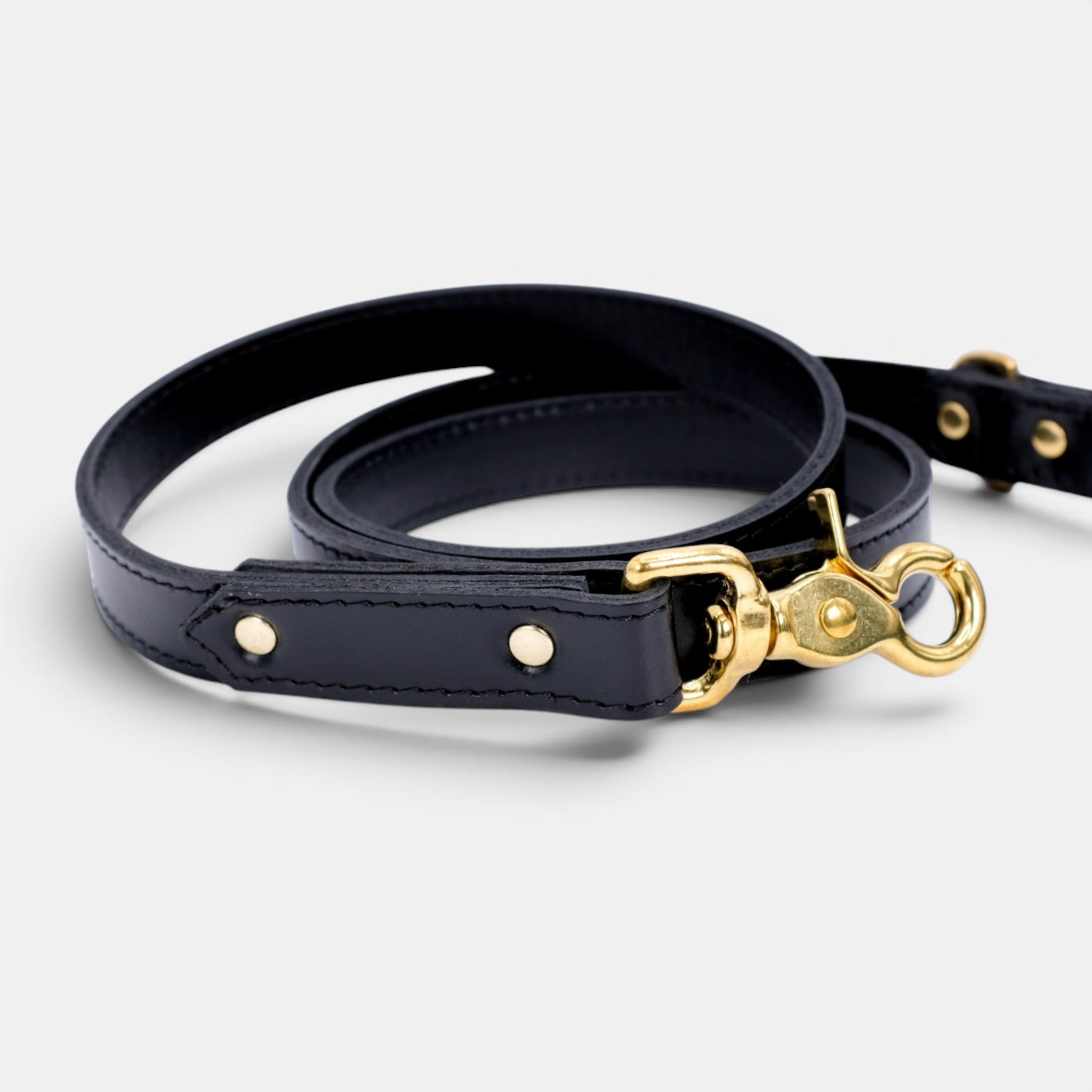 Black Leather Dog Lead