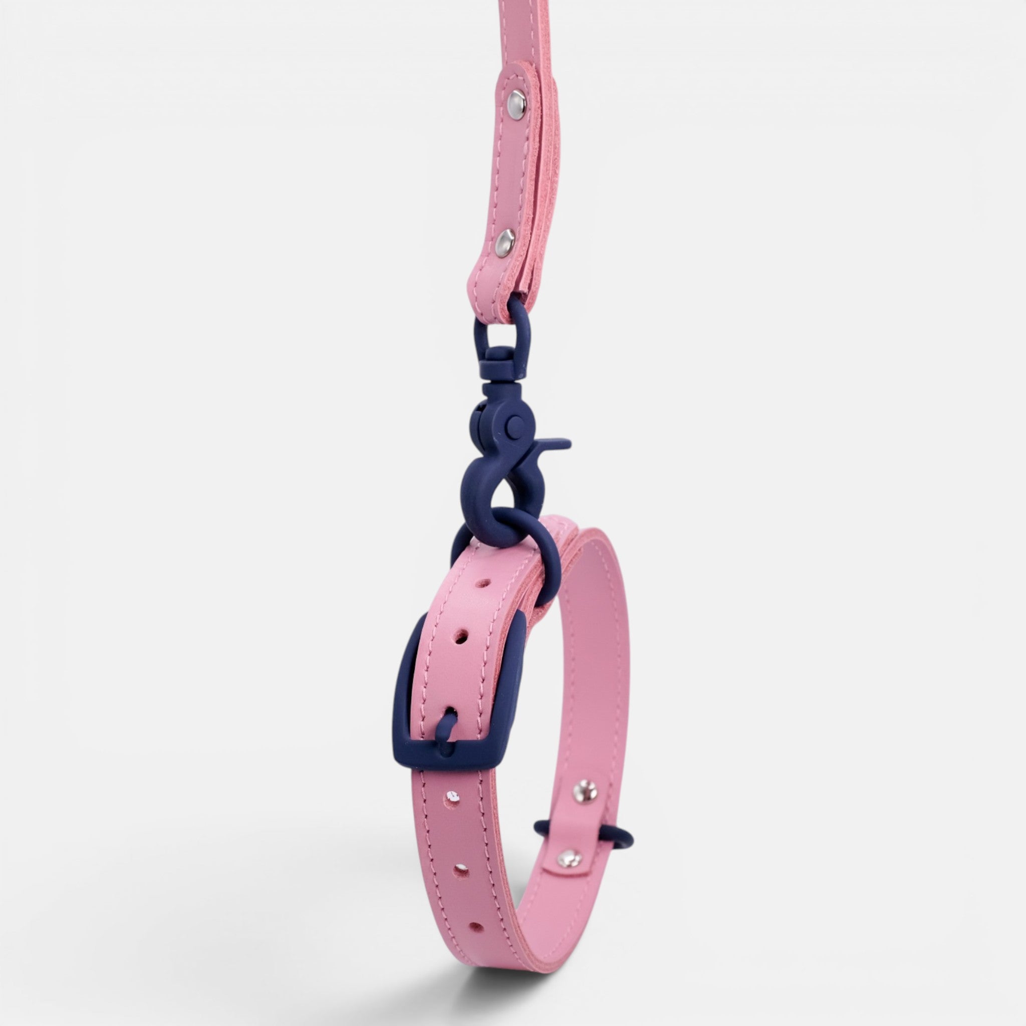 Pink Leather Dog Lead