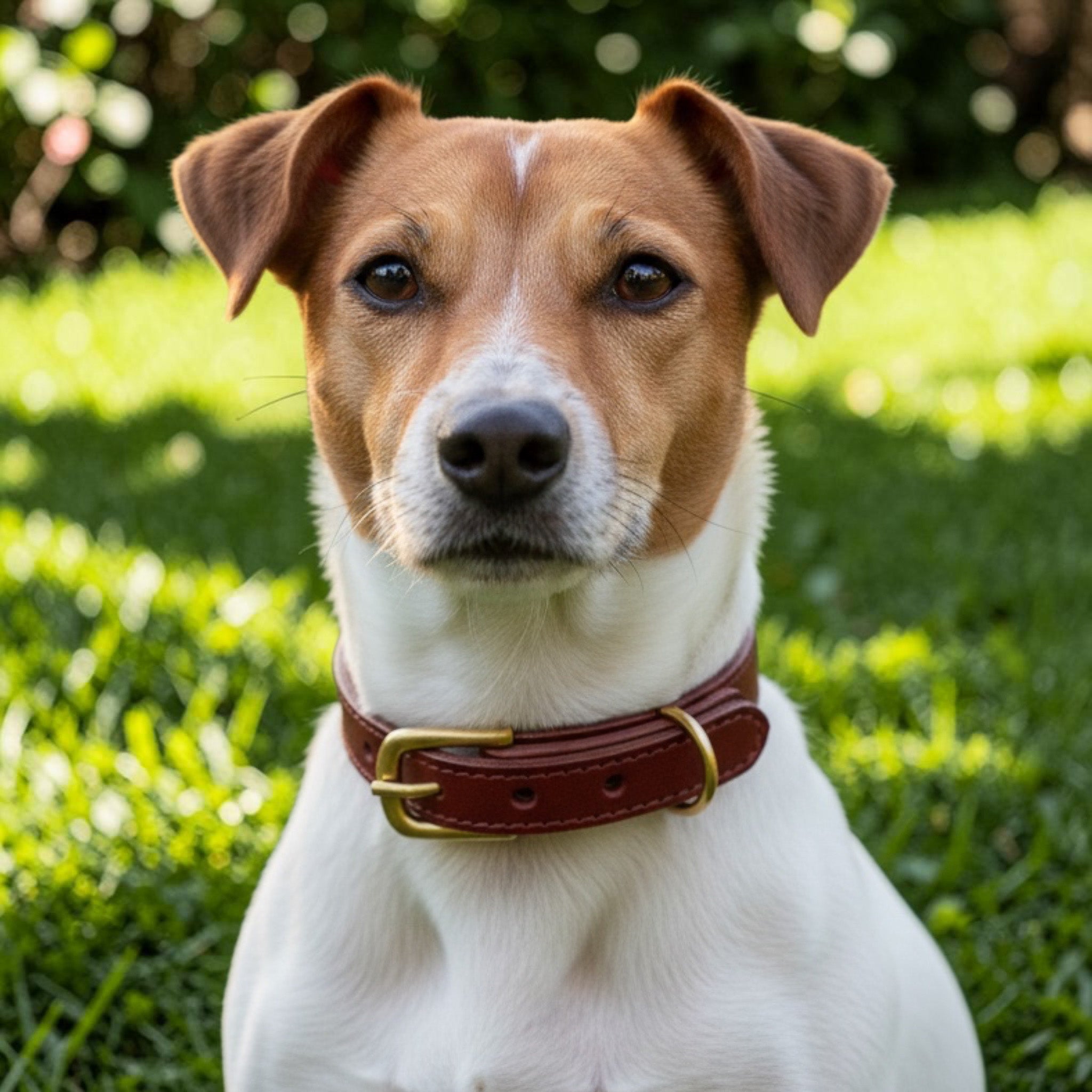 Burgundy Leather Dog Collar