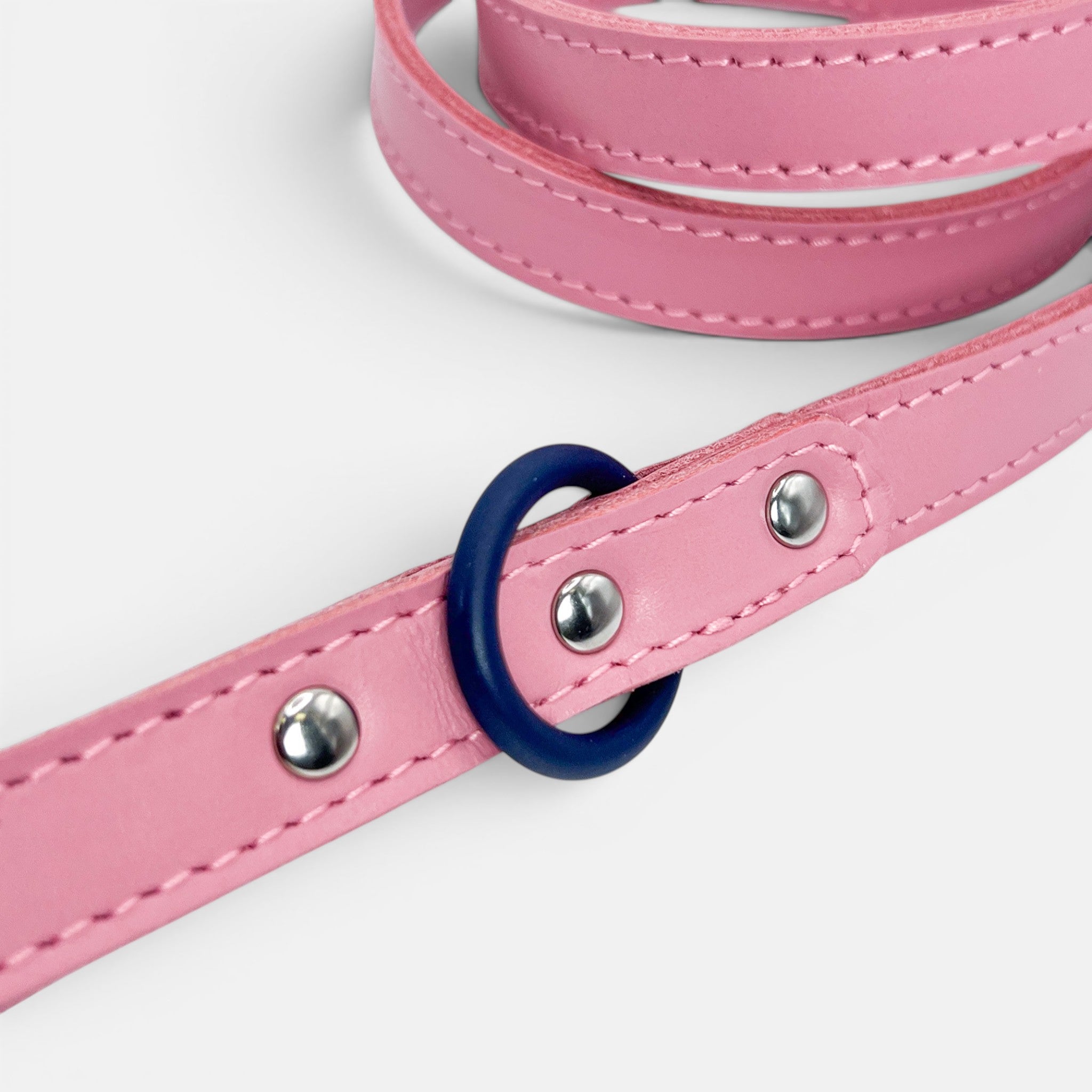 Pink Leather Dog Lead